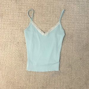 Blue brandy Melville laced tank( 4 more days until this top gets removed)